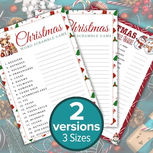 Christmas Word Scramble Game Printable | Christmas Kids Activity Game | Office Christmas Party Game | Family Game | Xmas Party Game
