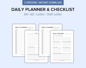 Daily Planner Printable Worksheets & Templates Bundle | Daily Routine Planner | Morning Routine Checklist | Routine Template | AM PM Routine