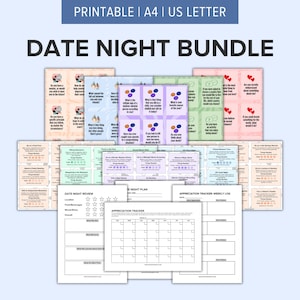 26 Date Night Ideen und Kits zum Ausdrucken | Paar Aktivitätskarten und Gesprächsstarter | Wertschätzungs-Tracker