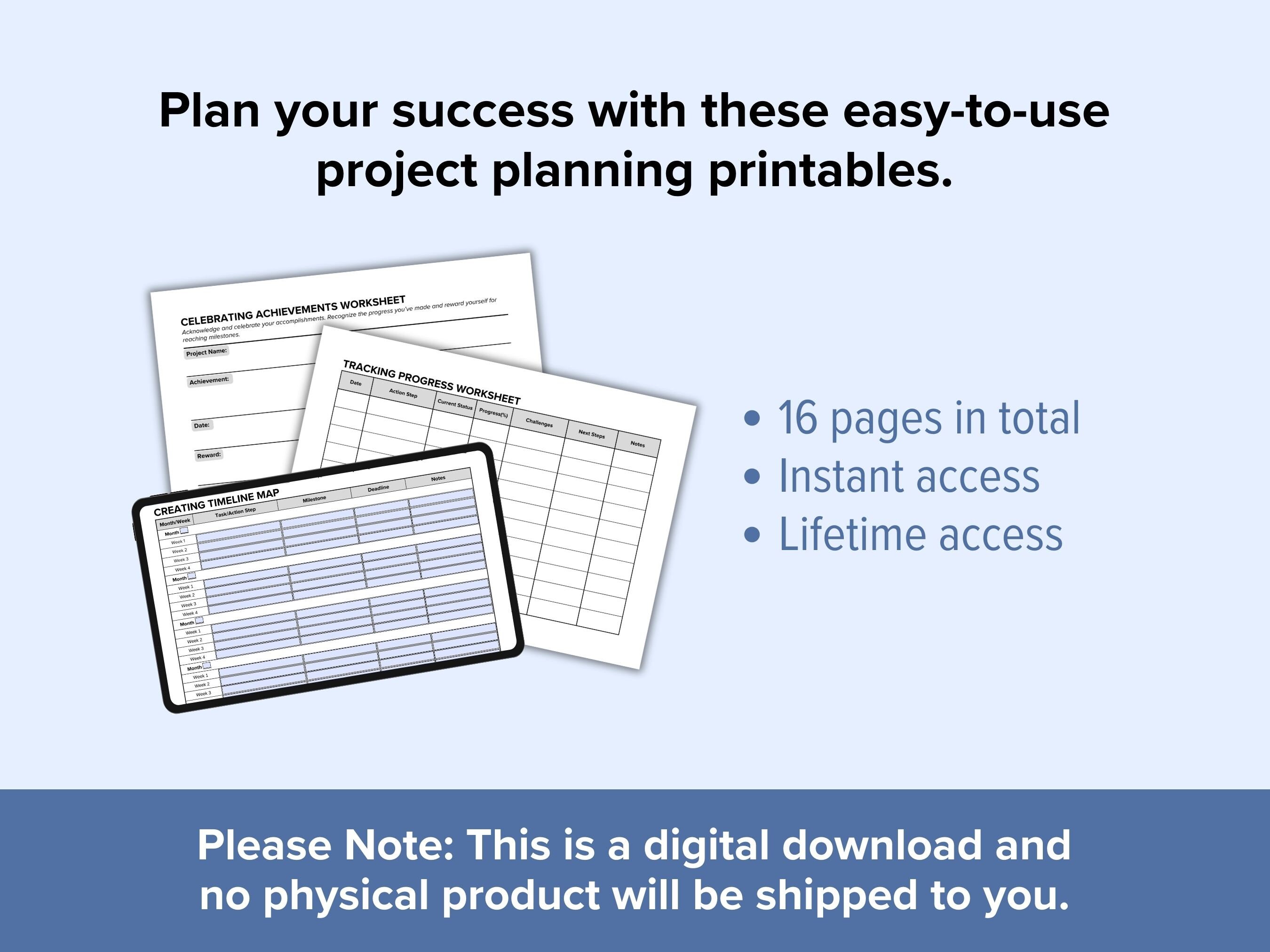 Project Planner Printable Bundle | Project Management Template | Tasks ...