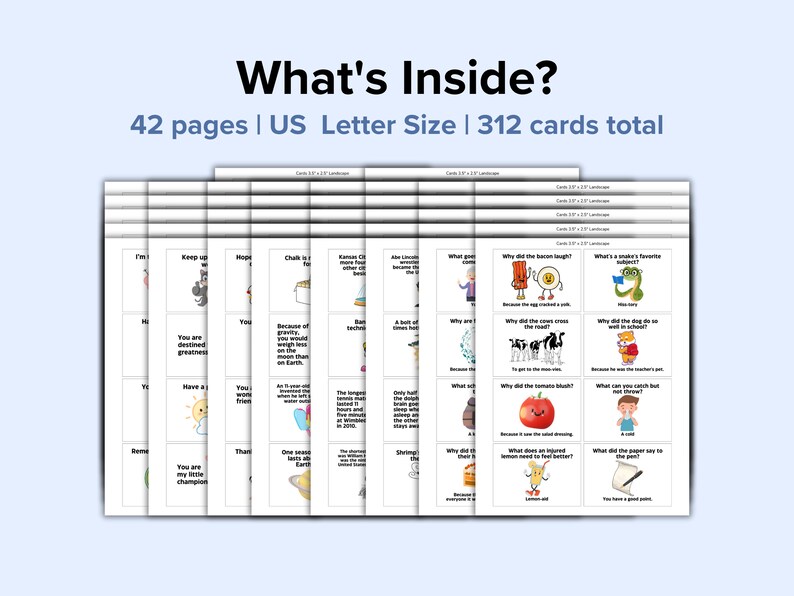 312 Lunchbox Notes and Jokes Printable | Fun Lunchbox Cards for Kids ...