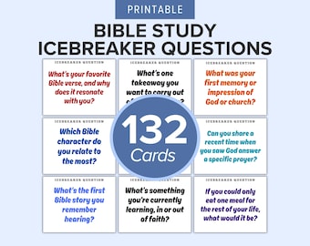Tarjetas para romper el hielo en el estudio bíblico: 132 preguntas para iniciar conversaciones cristianas, preguntas para grupos pequeños, PDF para actividades en la iglesia.