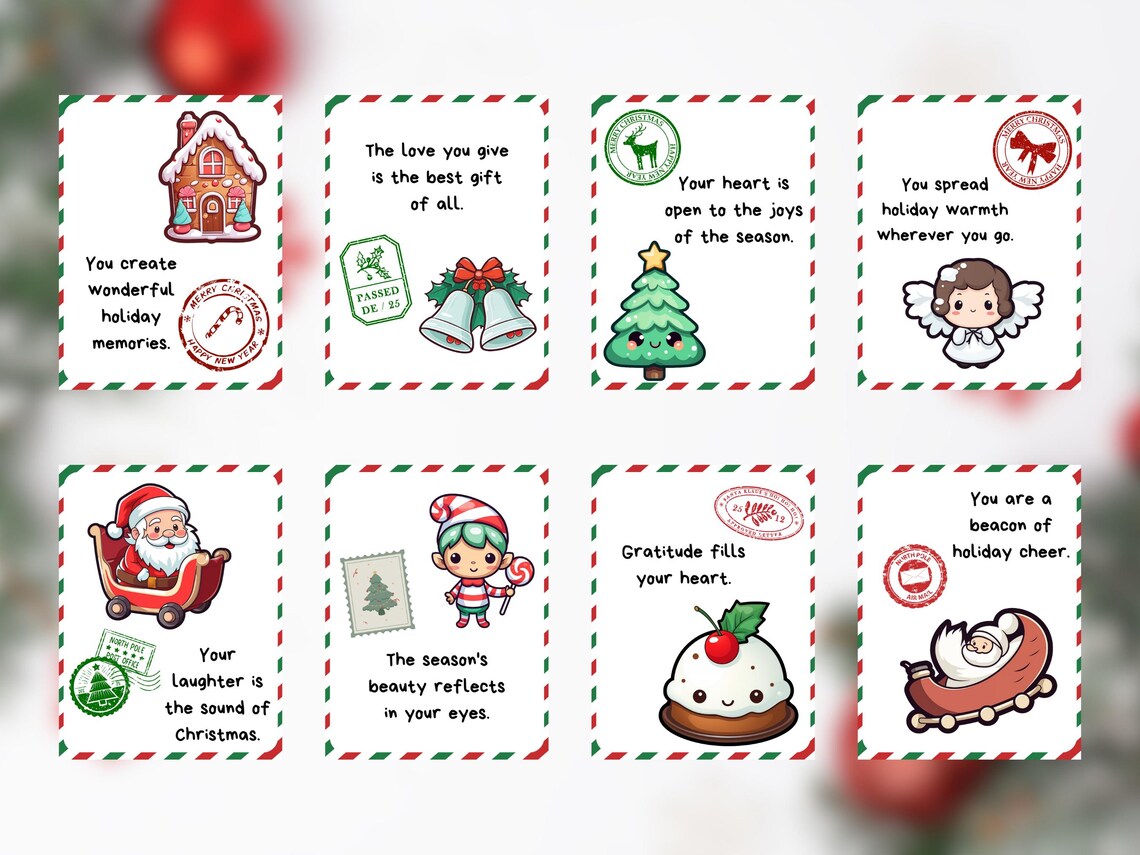 32 Christmas Positive Affirmations Cards | Cute Christmas Cards | Xmas ...