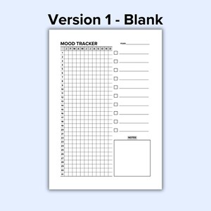 Yearly Minimalist Mood Tracker Printable | A Year in Pixels | Track ...