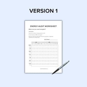 Weekly Energy Audit Tracker Printable | Track Daily Energy Levels ...