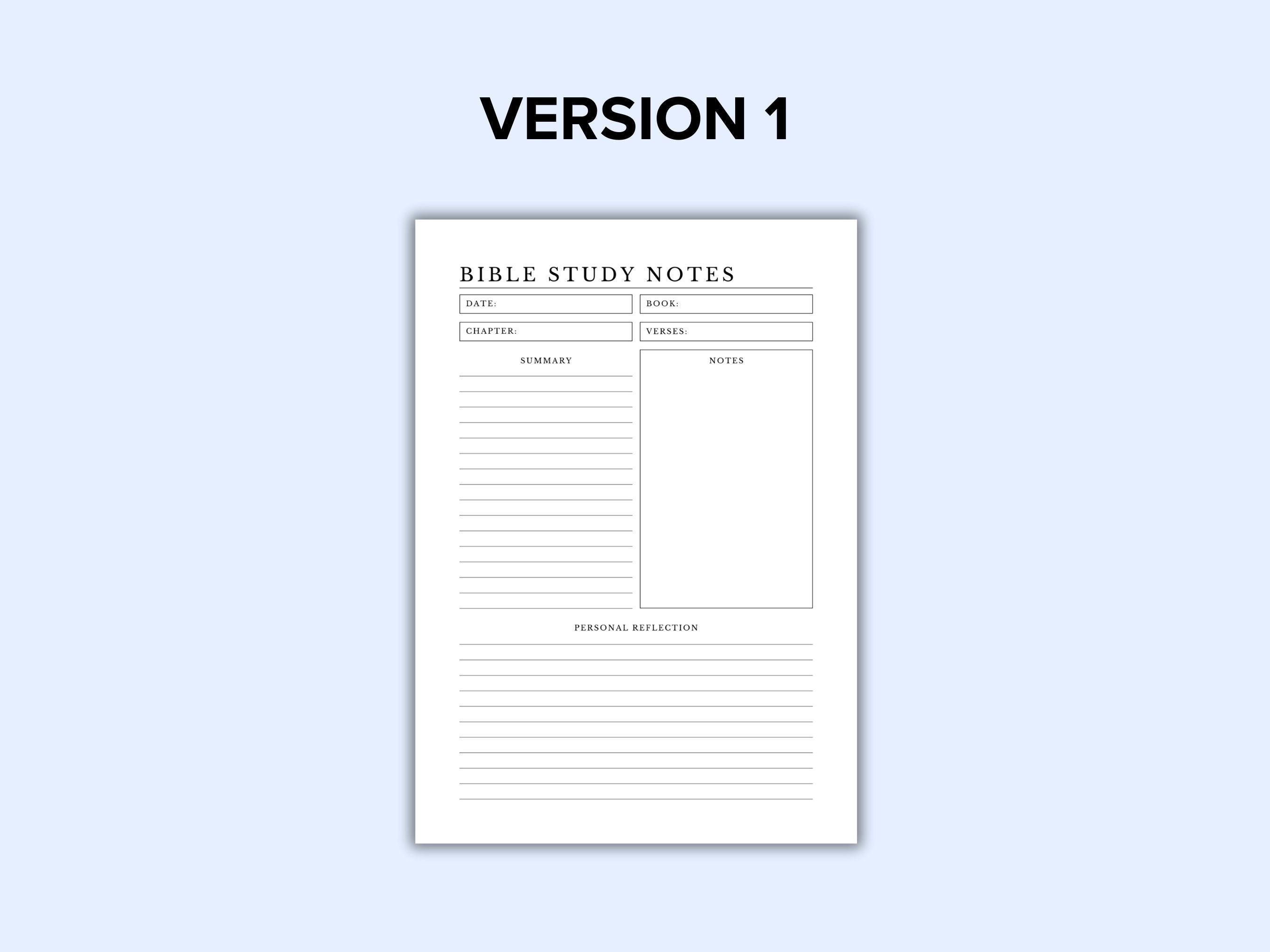 Bible Study Templates Printable | Scripture Study Guide Prayer Journal ...