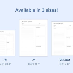 Minimalist Lecture Note Taking Template | Note Taking Pages | Review ...