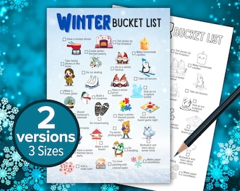 Winter Bucket List Printable | Holiday Bucket List | Winter Scavenger Hunt | Winter Activity and Game for Kids