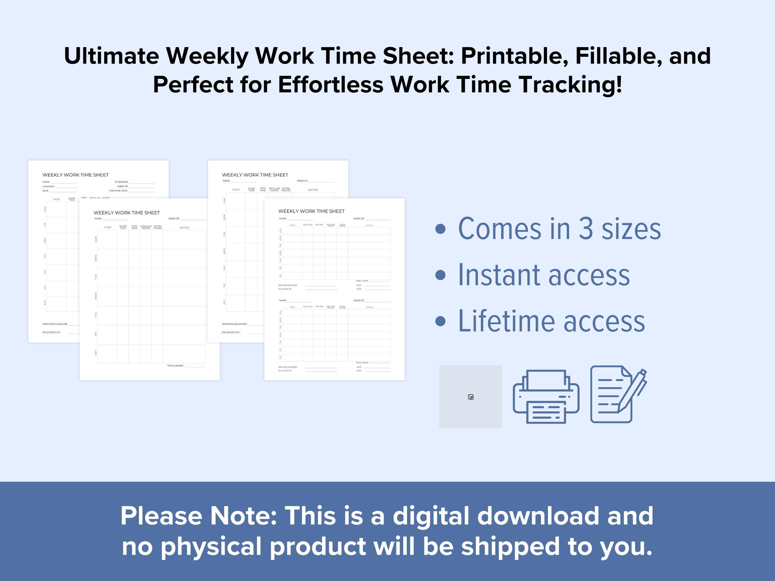 Weekly Work Time Sheet