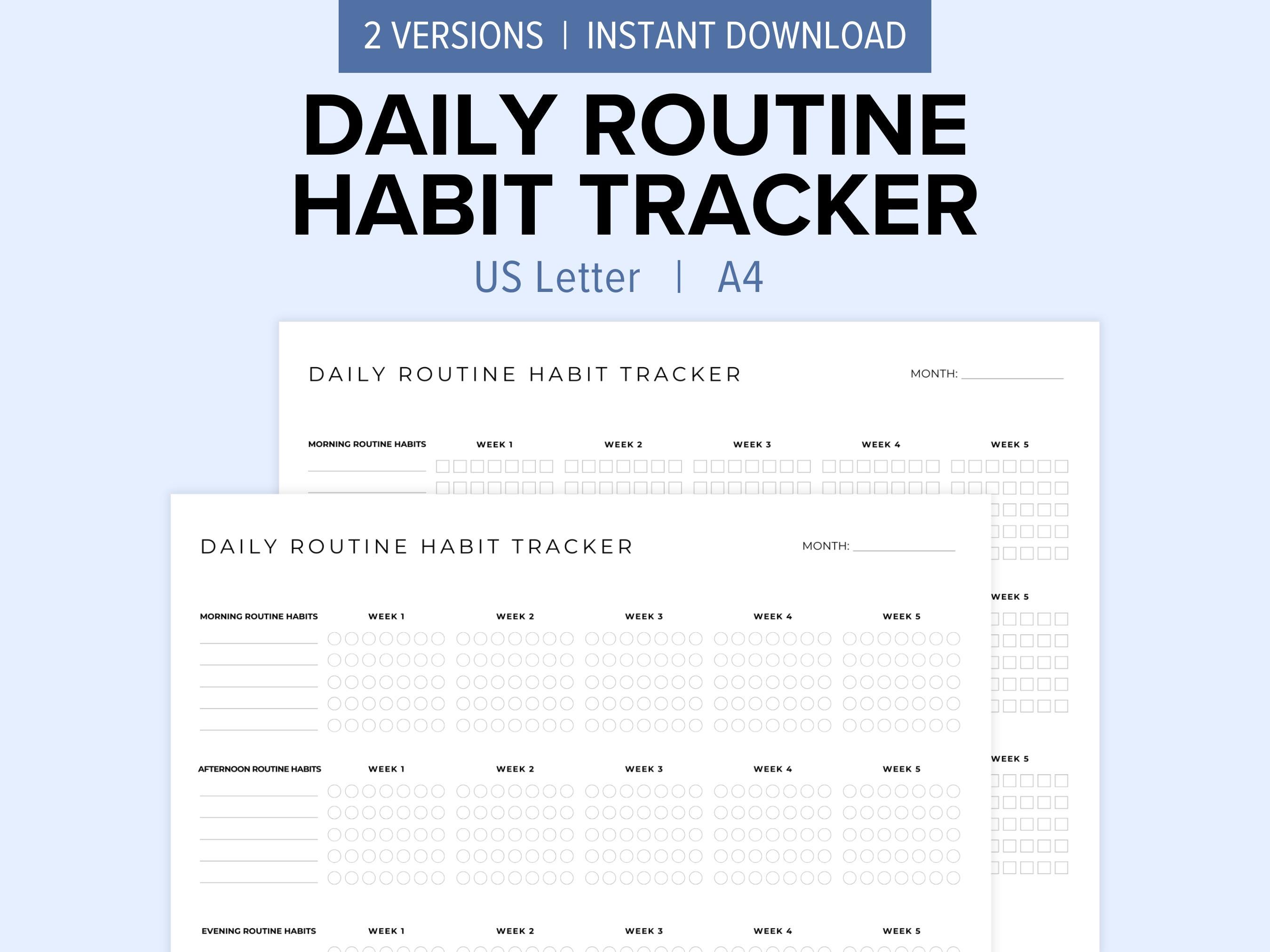 Daily Routine Habit Tracker Printable | Morning and Evening Routines ...