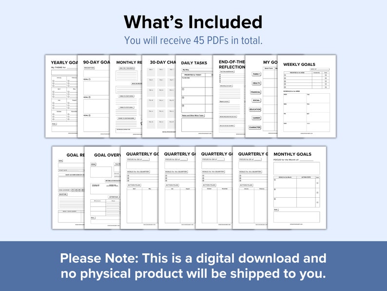 2025 Goal Setting Planner Printable Worksheets Bundle | Yearly Goal ...