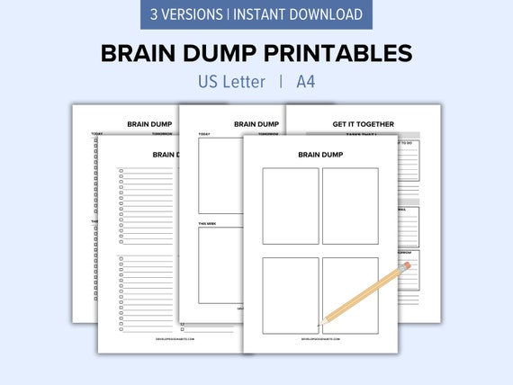 Brain Dump Planner Printable | Thought Organizer (Digital Download)