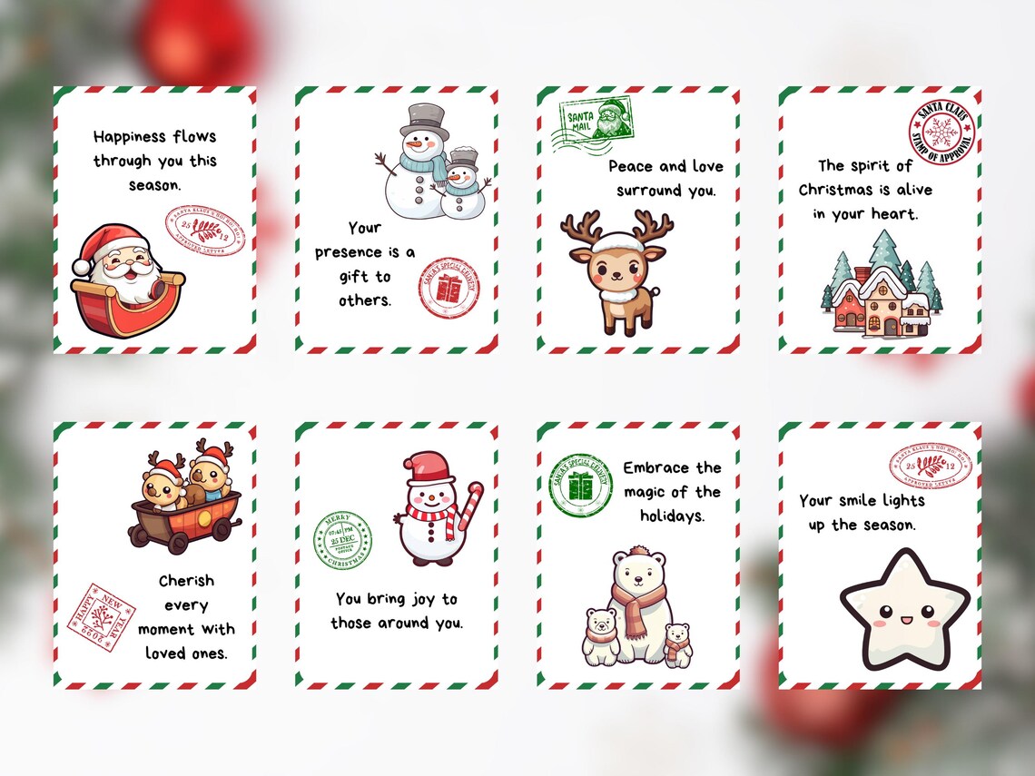 32 Christmas Positive Affirmations Cards | Cute Christmas Cards | Xmas ...