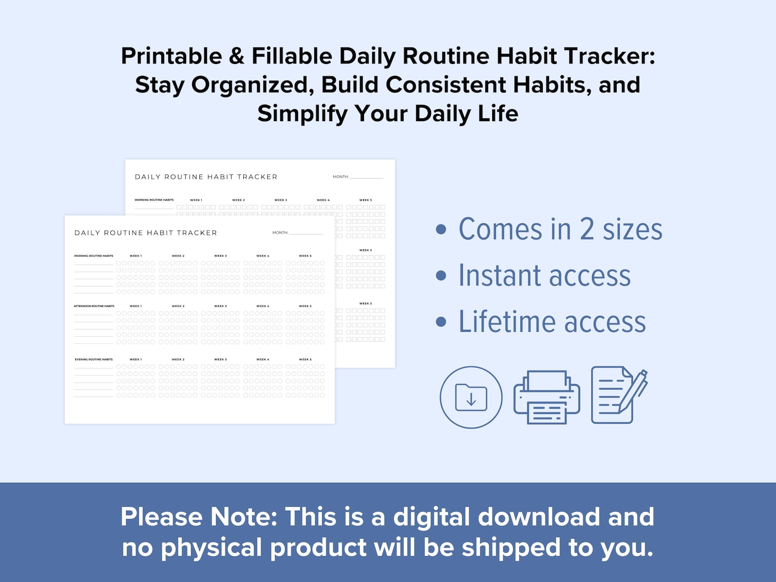 Daily Routine Habit Tracker Printable | Morning and Evening Routines ...