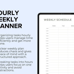 Week Blocks Monday Weekly Planner Schedule With Hourly Blocks Printable | Week at a Glance ...