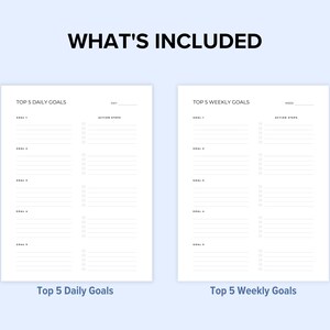 Top 5 Goals Printable Planner Bundle | 2025 Yearly, Monthly, Weekly ...