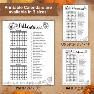 2024 Printable Fall Calendar | Editable Autumn Calendar | Fall-themed ...