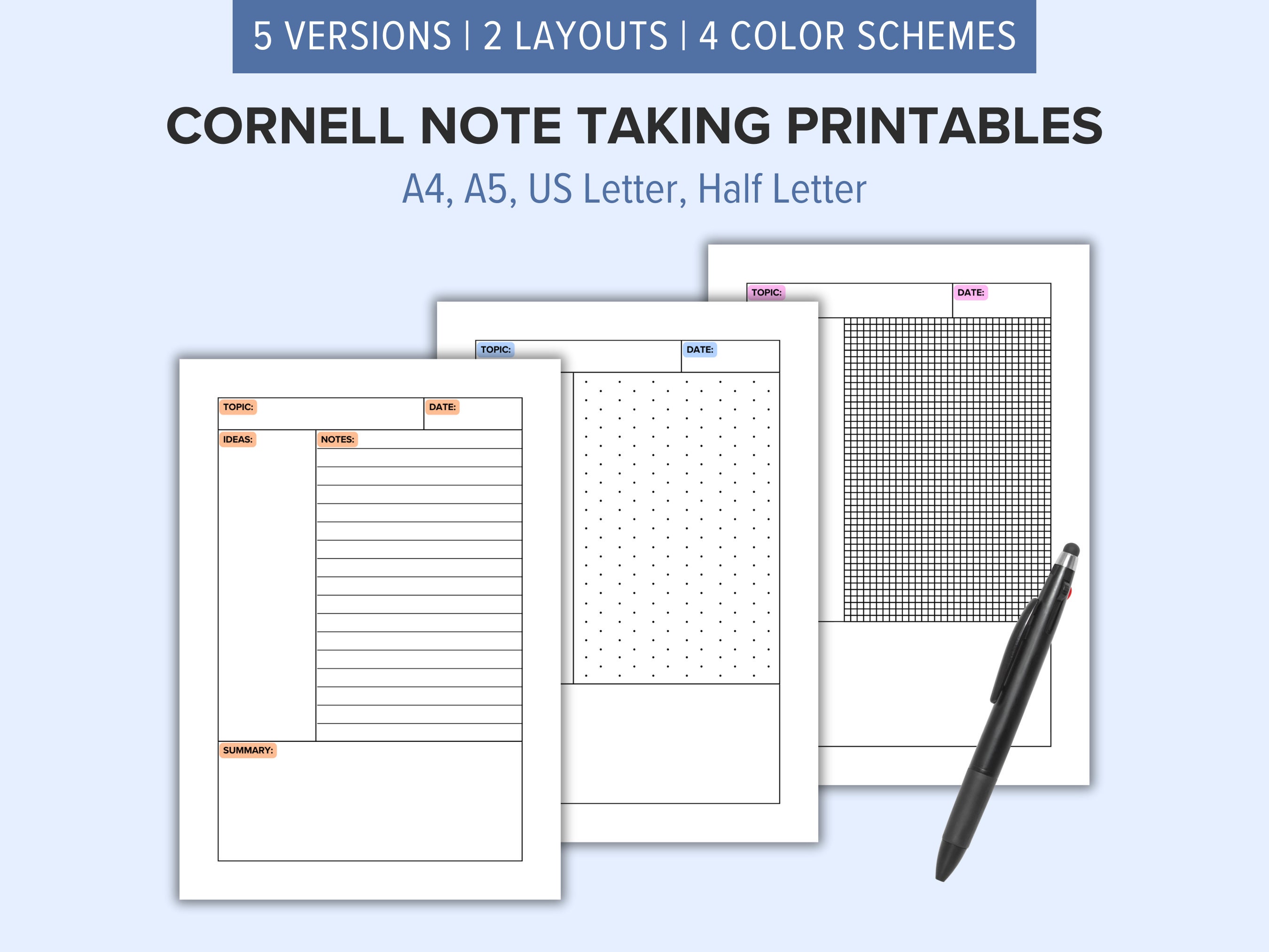 Cornell Note Taking Printable Worksheet | Printable Note Taking ...
