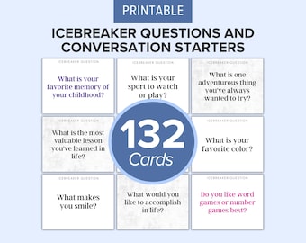 132 Icebreakers Questions and Conversation Starters | Get To Know Your Team Game |  Flashcards for Work | Social Interaction Tools