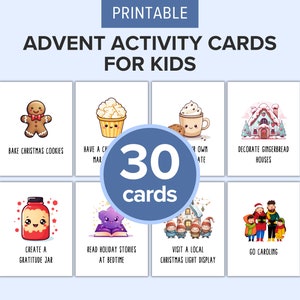 30 druckbare Advents-Aktivitätskarten für Kinder | Weihnachtskarten für Kinder | Spaß Feiertags-Countdown | Adventskalender Ideen für Familien