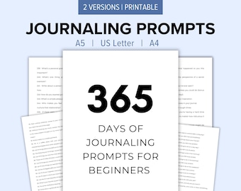 365 dagboekaanwijzingen voor beginners afdrukbaar | Een jaar lang dagboek en schrijftips