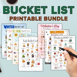 Bucket List Bundle | Seasonal Kid&#39;s Bucket List | Things to Do | Bucket List Ideas