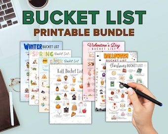 Seizoensgebonden bucketlist voor kinderen | Printbare activiteiten (digitale download)