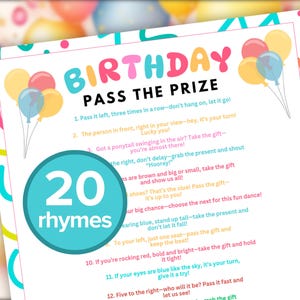 Birthday Pass the Prize Game Printable | Pass the Present Birthday Game | Kids Birthday Party Games | Gift Exchange Game