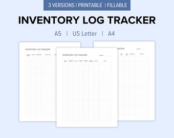 Inventory Tracker and Management Sheet Printable | Editable Inventory Log | Small Business Management | A5, US Letter, A4