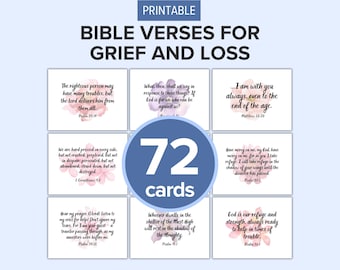 72 Bible Verses for Grief and Loss | Bible Verse Cards | Printable Scripture