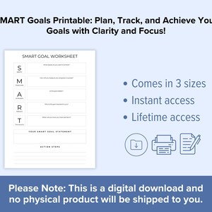 SMART Goals Printable and Editable Worksheet Template | 2025 Yearly ...
