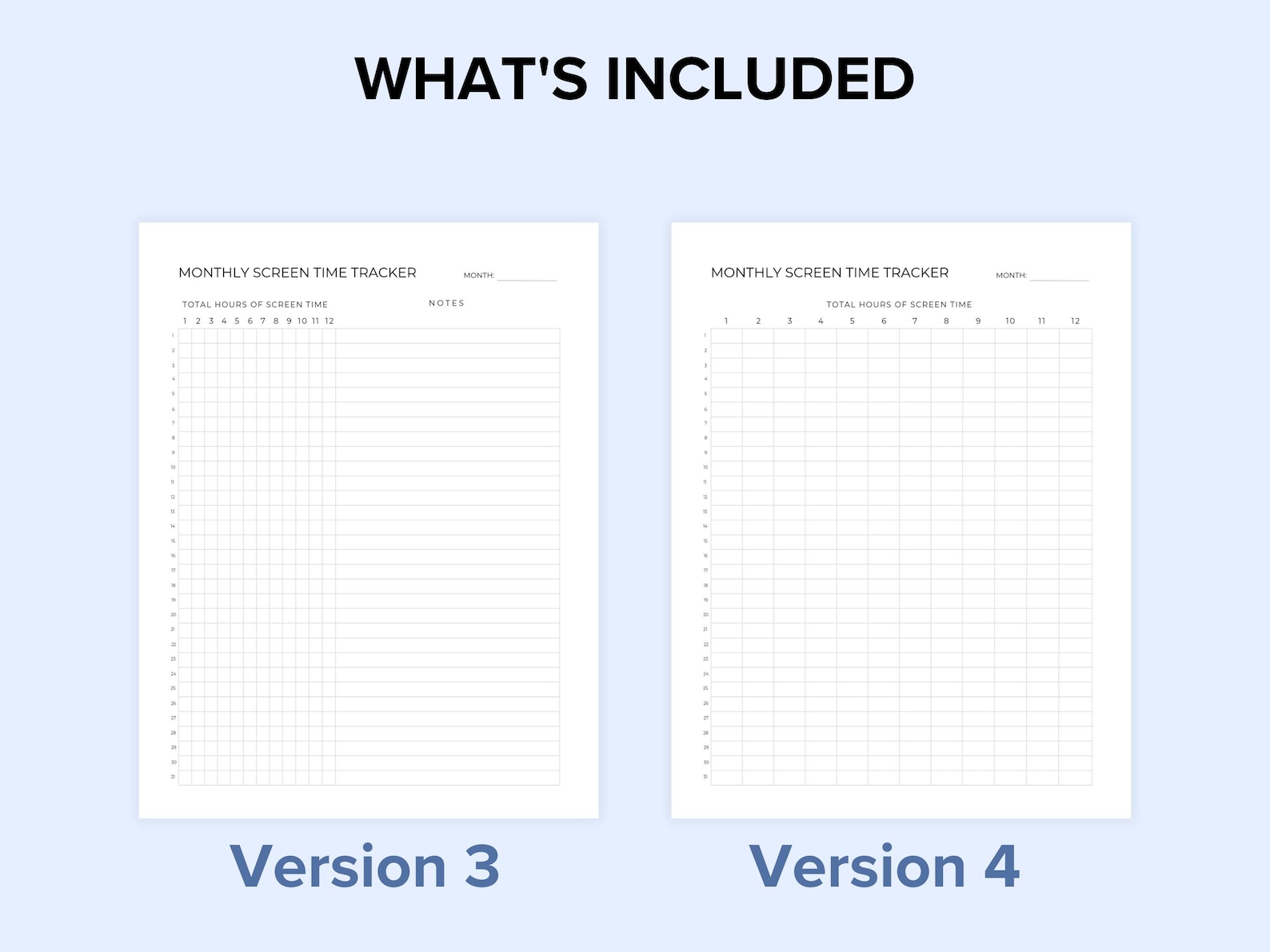 Monthly Screen Time Tracker Printable | Digital Detox | Focus on ...