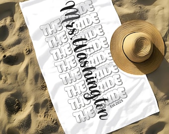 Mr and Mrs Beach Towels,custom Honeymoon Gift for Couples, Matching His and Hers Towels, Bride and Groom Wedding Gift, personalized gift