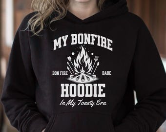 Sudadera con capucha My Bonfire, sudadera acogedora para mujer estilo fogata, sudadera con capucha para otoño al aire libre, sudadera divertida para la noche de la fogata.