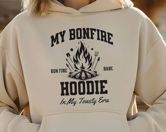 Sudadera con capucha My Bonfire, sudadera acogedora para mujer estilo fogata, sudadera con capucha para otoño al aire libre, sudadera divertida para la noche de la fogata.