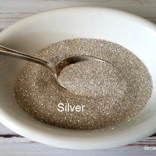 Silver German Glass Glitter- half ounce Fine Silver Glass Glitter for Collage, Artisan, Paper Crafting, Shabby Pretty