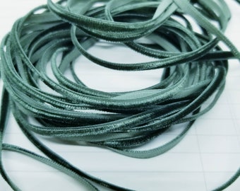 Evergreen 4 mm 1/8 inch Polyester Velvet Ribbon- 2 Yards