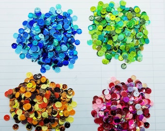 Sequins in 4 colorways- 4 tablespoons -Craft Supplies