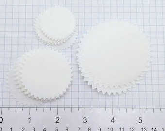 Translucent Glassine Round Serrated Edge Punchies 30 Pieces