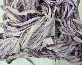 NEW! Light Lilac Purple Sari Silk Ribbon: Torn Edge Junk Journal Supply (4 Yards)