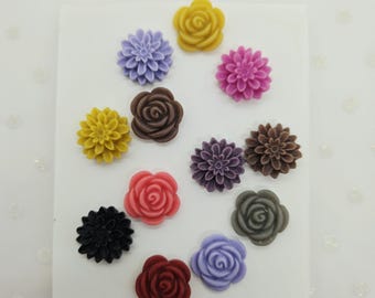 Floral Flower Push Pins, Thumb Tacks, Bulletin Board, Office Supplies Set #10