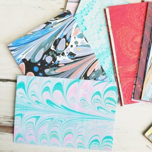 25+ handmarbled lightweight paper ACEO, ATC Blanks, Art Card Bases- Various Colors