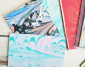 25+ handmarbled lightweight paper ACEO, ATC Blanks, Art Card Bases- Various Colors
