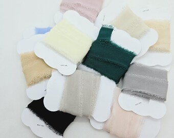 100% Silk Crepe Ribbon- 5/8"- 3 Yards- Scrapbooking, Embroidery, Stitch Arts