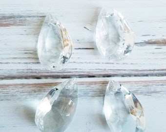Large Chandelier Crystals- 4 pack, Replacement vintage chandeliers