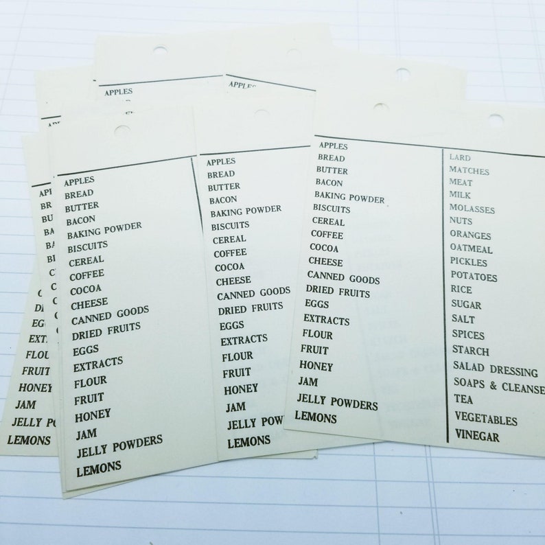 Vintage Paper Grocery List Retro Shopping List Package of 10 Etsy