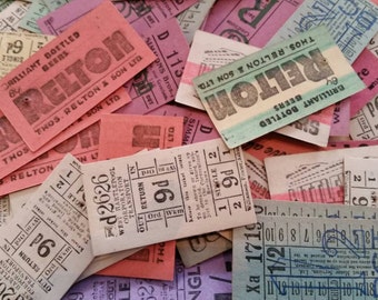 Vintage UK Ticket Ephemera: Collage Assemblage Supplies