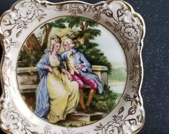 Vintage James Kent Romance Trinket Dish: Cottagecore Decor Plate