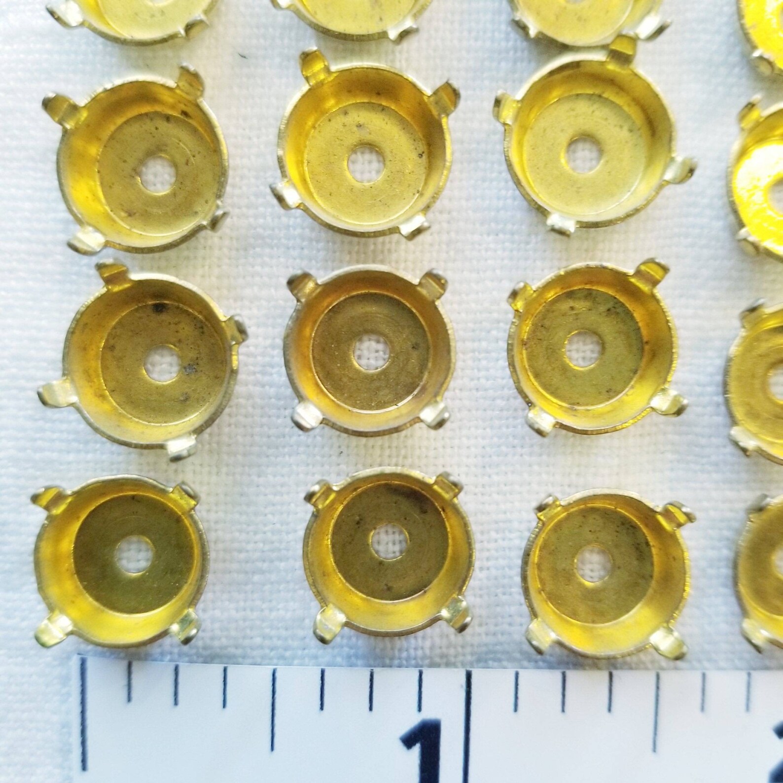 Vintage Brass Jewelry Findings Set of 20 Single Cabochon Etsy