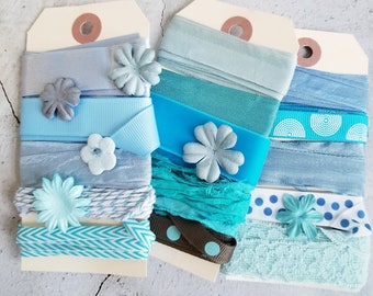 Vintage Blue Ribbons and Trims package